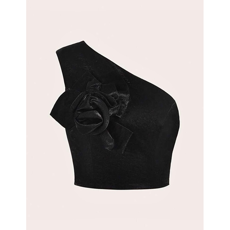 Áo crotop phối hoa hồng ánh nhũ blingbling 🎀