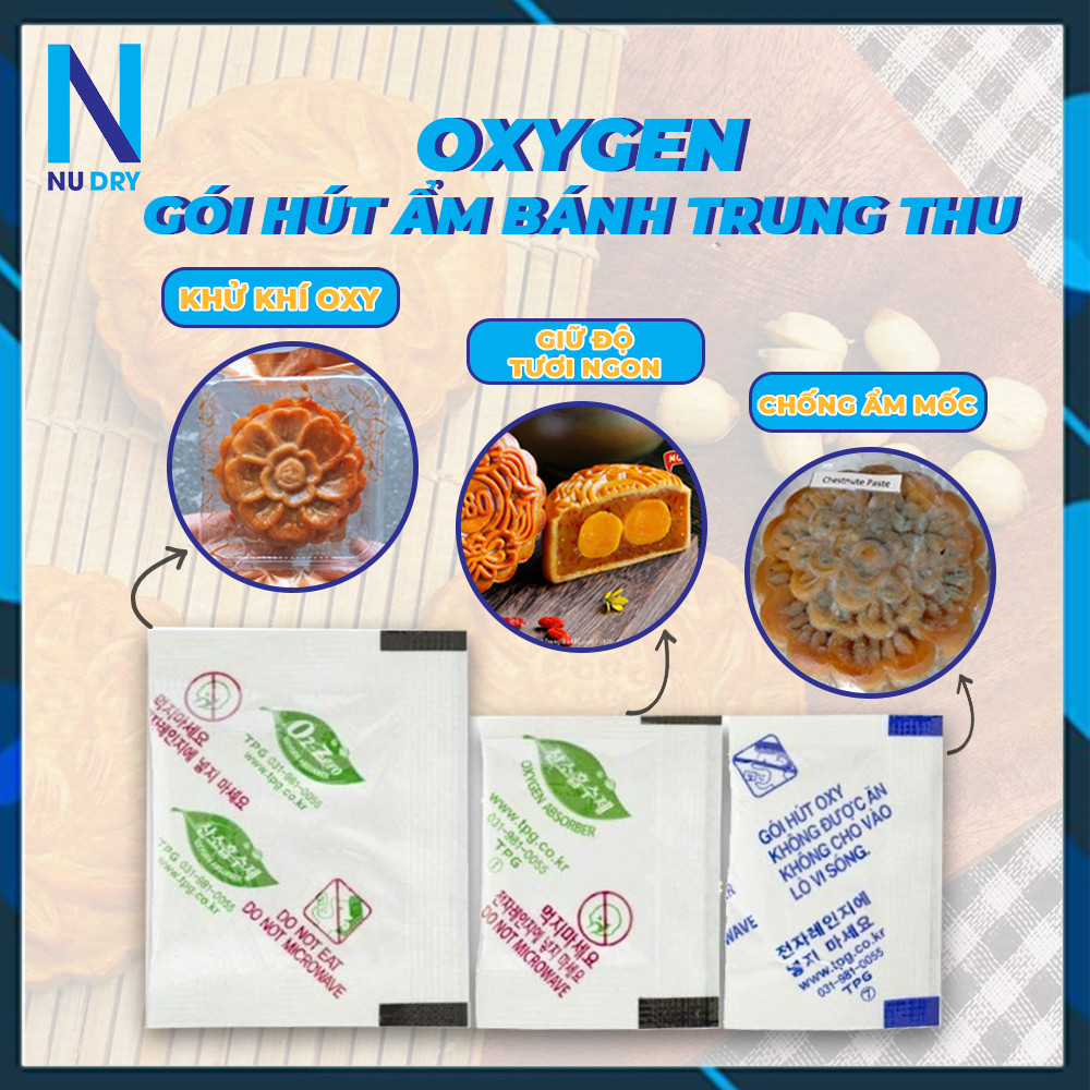 COMBO 600 Gói hút ẩm  Thực phẩm dùng cho Bánh Trung Thu,các loại bánh, cá khô, chống ôi thiu túi hút khí oxy  Hàn Quốc