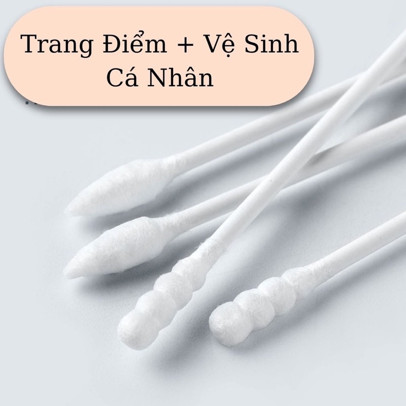 Hộp 200 Tăm Bông 2 Đầu Đa Năng Vệ Sinh Tai Mũi Kháng Khuẩn Mềm Mịn, Tăm Bông Ngoáy Tai Y Tế Siêu Sạch