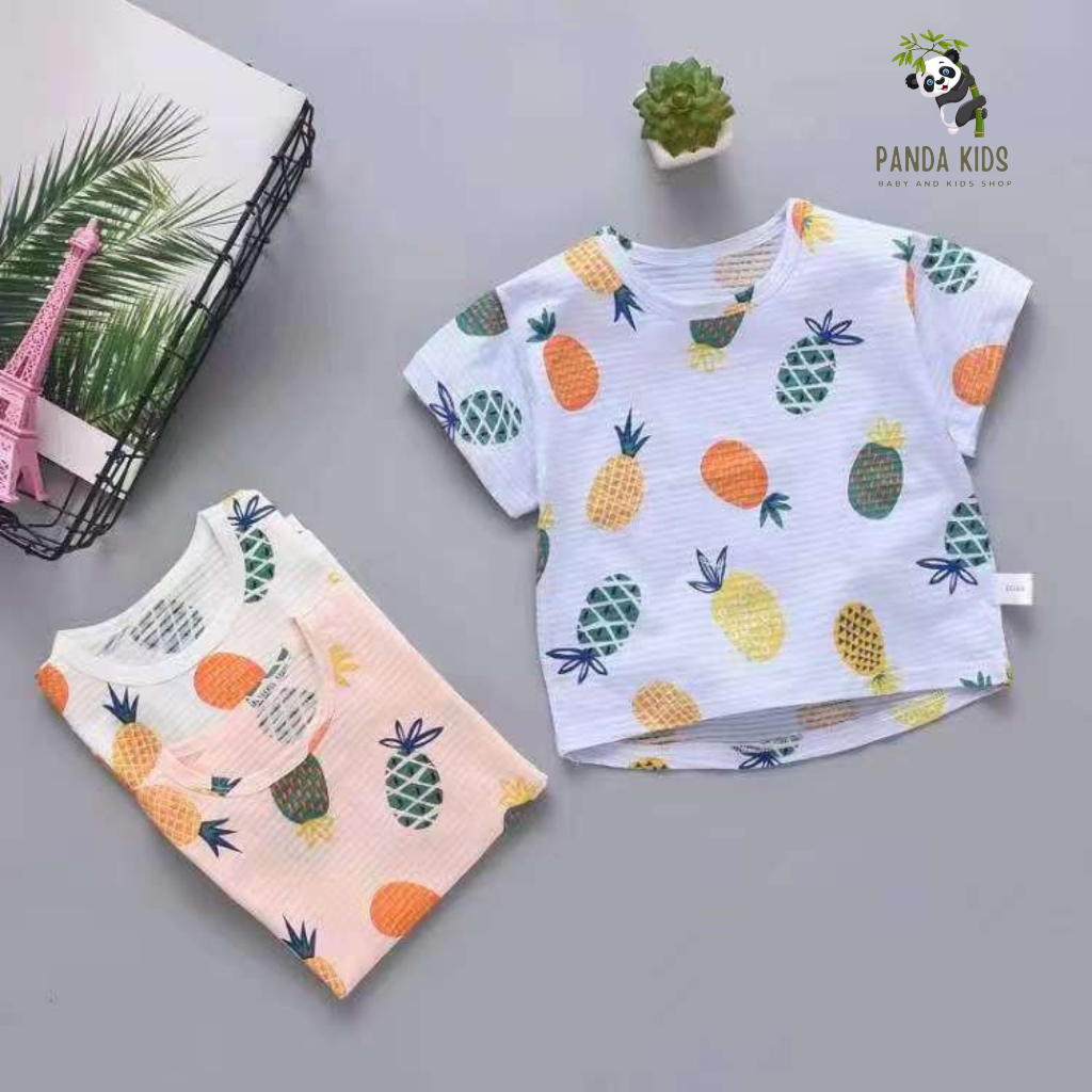 Áo thun cộc tay, vải cotton thông hơi mát mẻ cho bé 9-19kg.