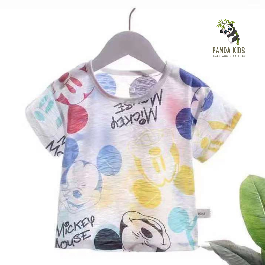 Áo thun cộc tay, vải cotton thông hơi mát mẻ cho bé 9-19kg.