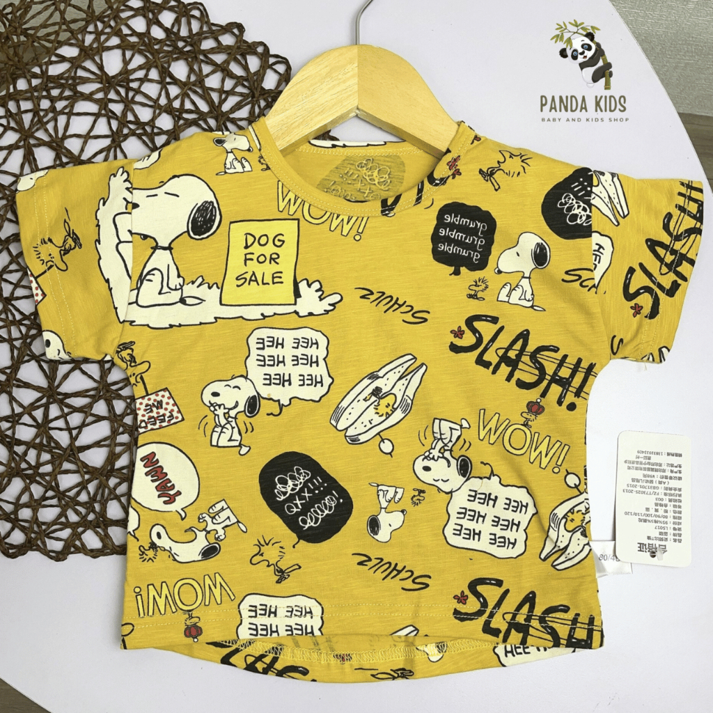 Áo thun cộc tay, vải cotton thông hơi mát mẻ cho bé 9-19kg.