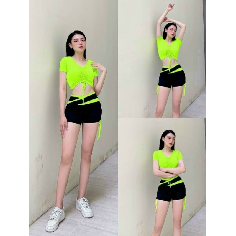 Bộ đồ đùi tập gym ,yoga rút dây nữ