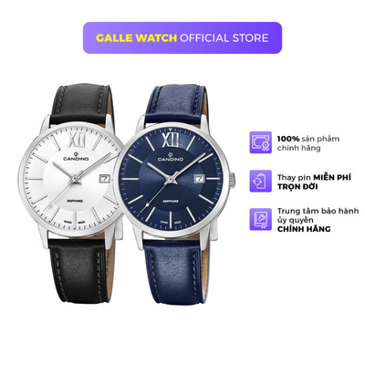 Đồng hồ nam Candino Watch C4618 kính Sapphire, vỏ thép không gỉ, dây da đeo tay chính hãng Thụy Sỹ