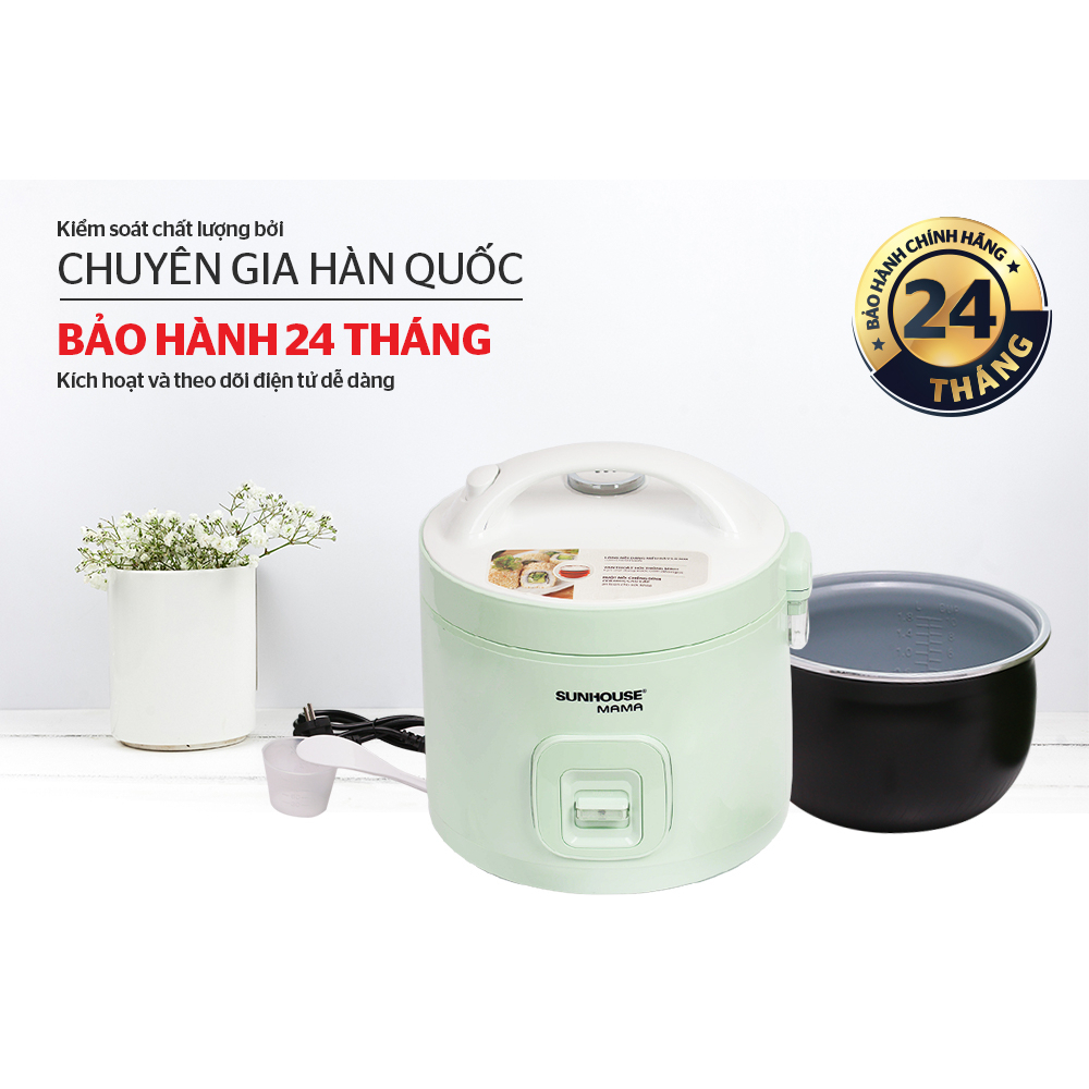 Nồi Cơm Điện 1.8L SunhouseMama SHD8665B, hàng chính hãng, độ bền cao, bảo hành 24 tháng
