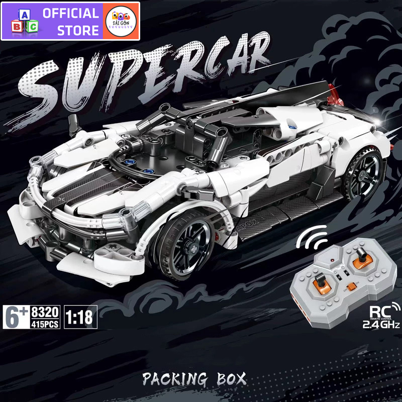 Đồ Chơi Lắp Ráp Kiểu Lego Mô Hình Điều Khiển Từ Xa Rc Siêu Xe Thể Thao Lamborghini,Ferrari,Bugatti Tỉ Lệ 1:18 Với 400PCS
