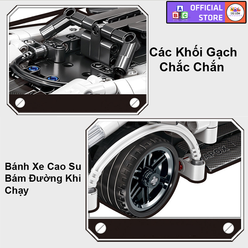 Đồ Chơi Lắp Ráp Kiểu Lego Mô Hình Điều Khiển Từ Xa Rc Siêu Xe Thể Thao Lamborghini,Ferrari,Bugatti Tỉ Lệ 1:18 Với 400PCS