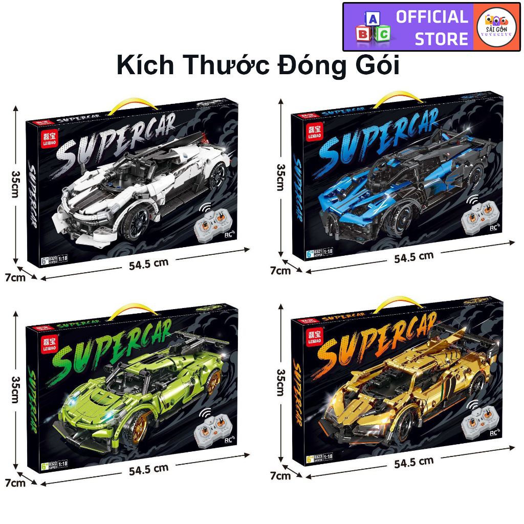 Đồ Chơi Lắp Ráp Kiểu Lego Mô Hình Điều Khiển Từ Xa Rc Siêu Xe Thể Thao Lamborghini,Ferrari,Bugatti Tỉ Lệ 1:18 Với 400PCS