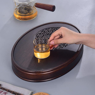 Khay trà oval được thiết kế bằng tre cỡ lớn