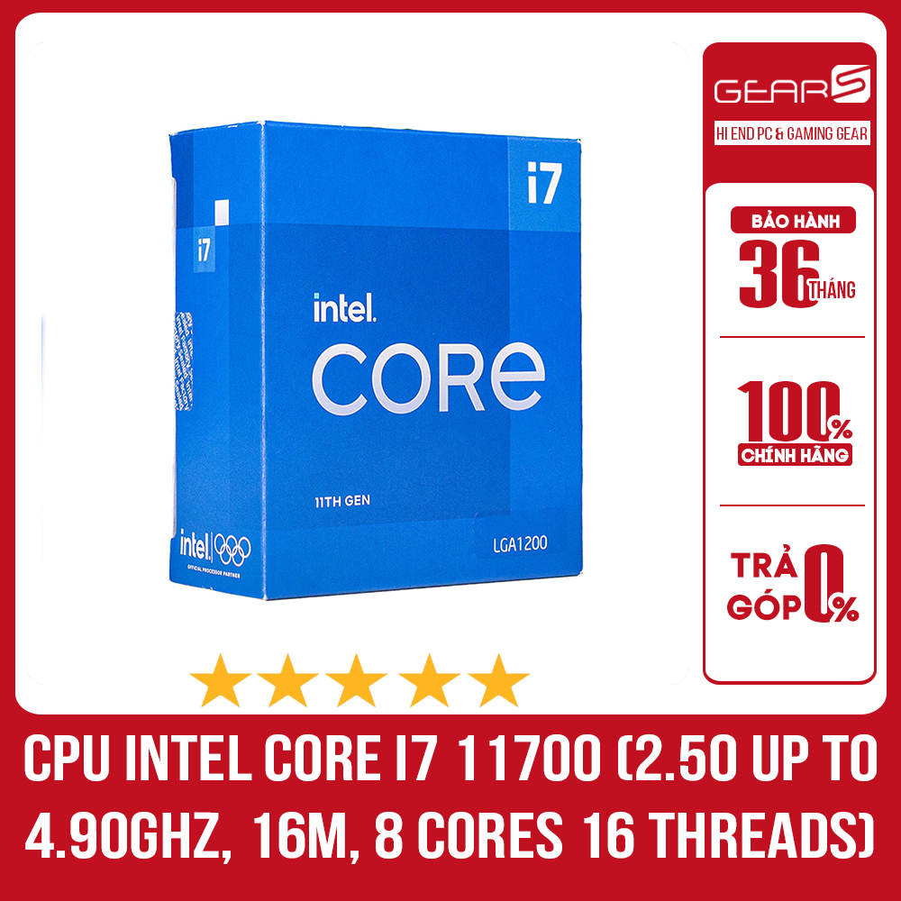 CPU Intel Core i7 11700 (2.50 Up to 4.90GHz, 16M, 8 Cores 16 Threads) Full Box - Bảo hành 36 Tháng | BigBuy360 - bigbuy360.vn