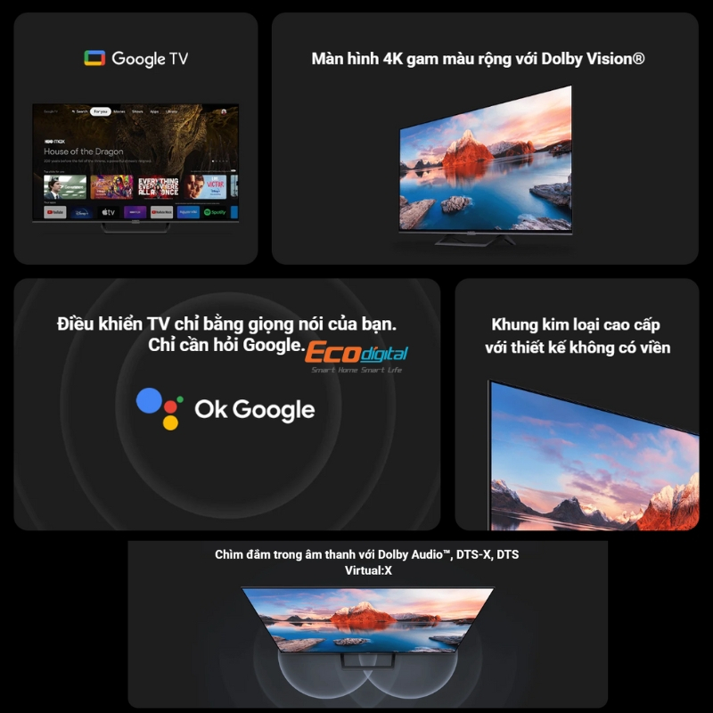 Tivi xiaomi 4k viền siêu mỏng smart tv A Pro 43 55 inch bản quốc tế bảo hành 24 tháng