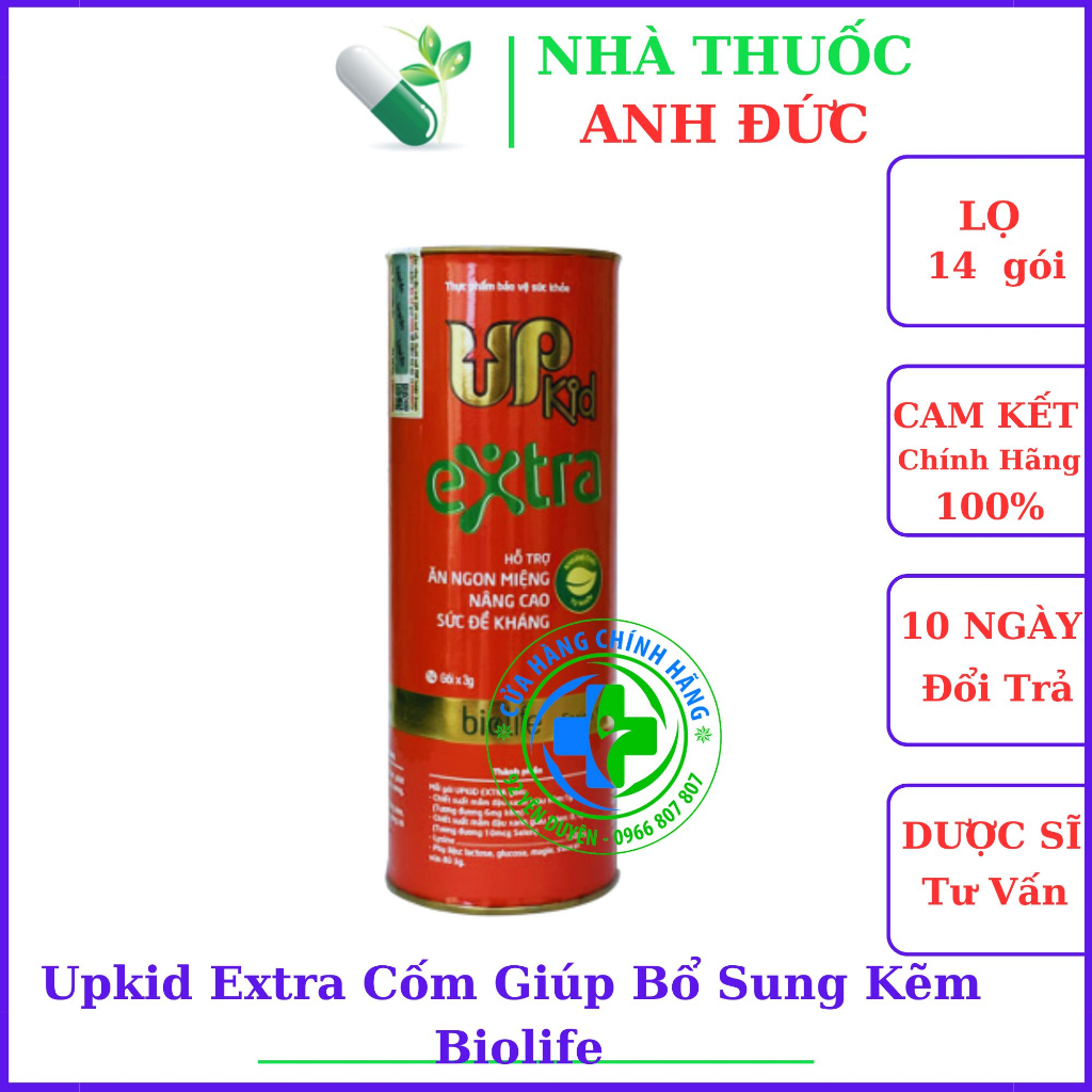 Cốm dinh dưỡng , Upkid Extral , lọ 14 gói cốm Biolife - [Chính Hãng]