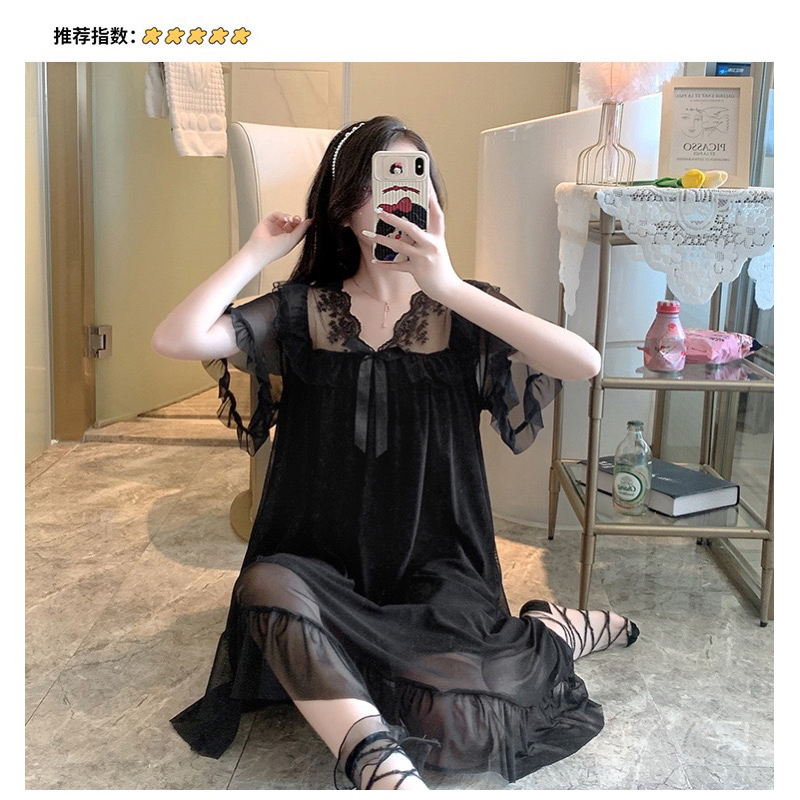 Váy ngủ phối ren ngọt ngào dễ thương M2333