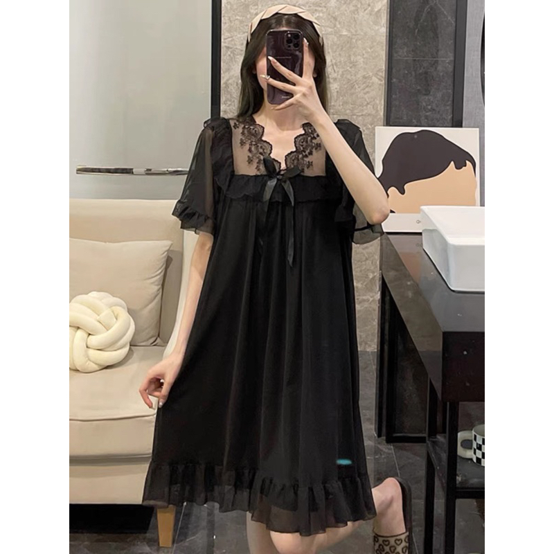 Váy ngủ phối ren ngọt ngào dễ thương M2333