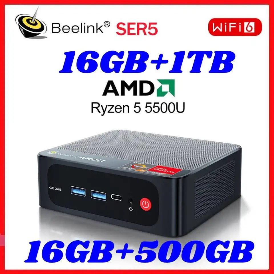 Máy tính Mini PC Beelink SER5 Pro ( AMD Ryzen 5000 | 500GB SSD | 16GB DDR4 | Wifi & BT)