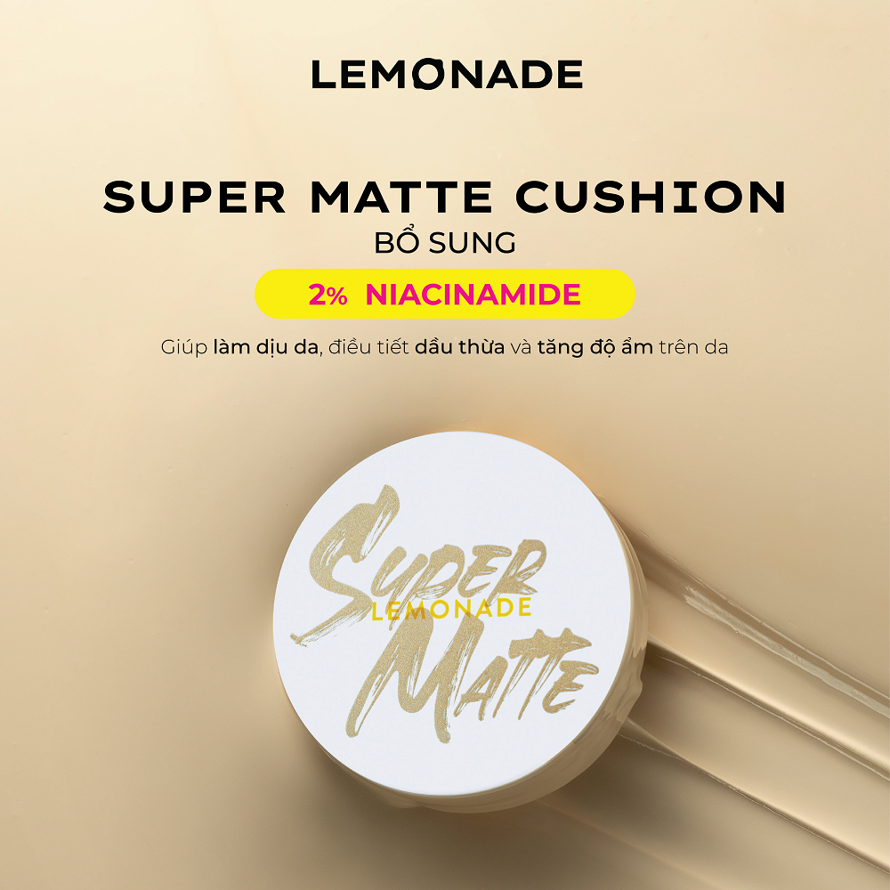 Combo Lemonade Phấn nước siêu kiềm dầu Supermatte Cushion 15g & Bút kẻ mắt siêu mảnh Eyeliner SuperTiger 1g