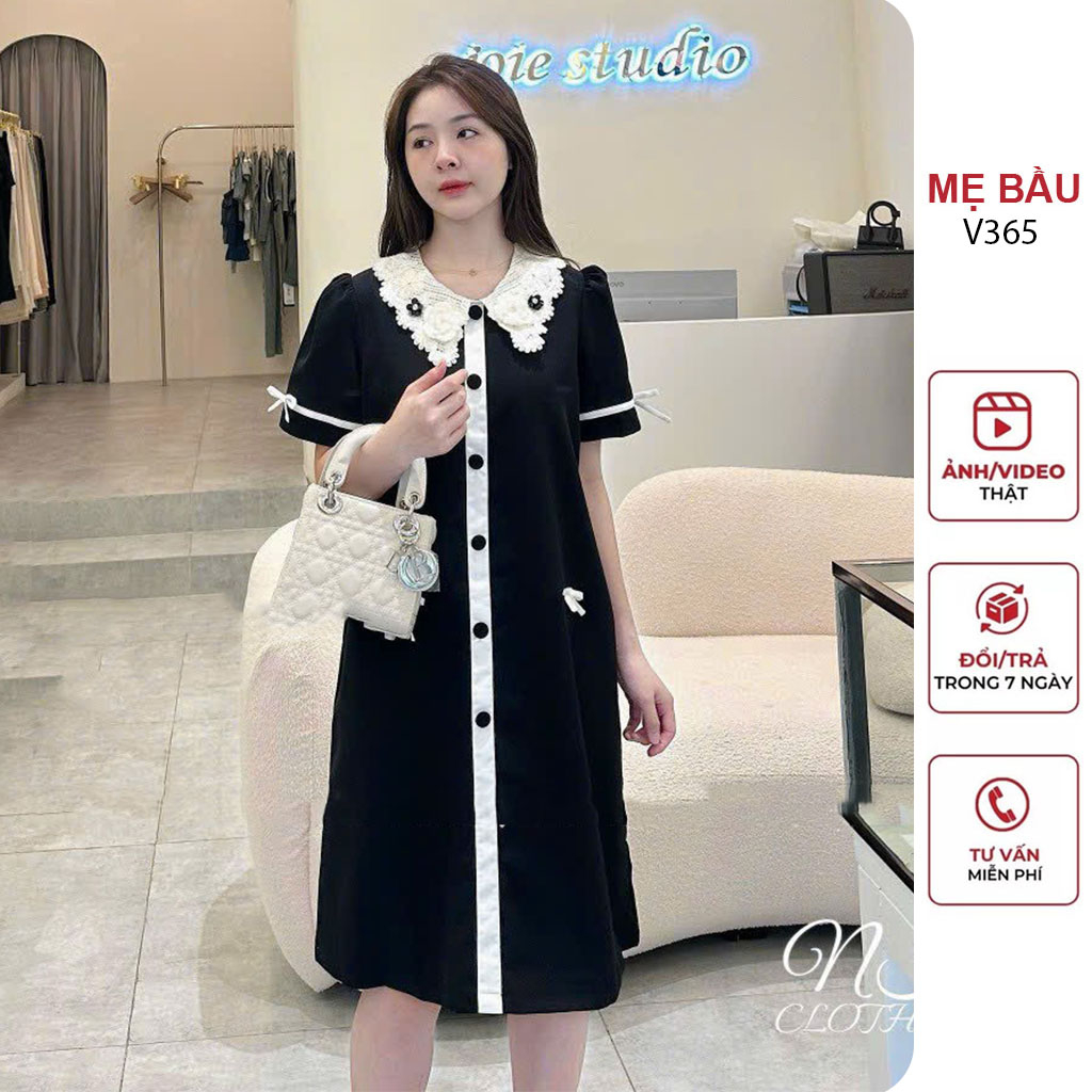 ĐẦM VÁY BẦU CÔNG SỞ CỔ SƠ MI DÁNG SUÔNG DÀI CHẤT MỀM MÁT - VÁY BẦU THỜI TRANG XINH HÀNG THIẾT KẾ FREESIZE
