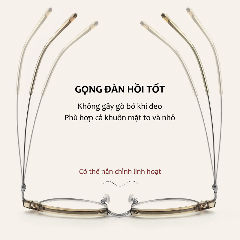 Kính Nửa Viền Chống Ánh Sáng Xanh Unisex Đậm Chất Thời Trang Sang Chảnh Phù Hợp Nhiều Phong Cách Giúp Giảm Mỏi Mắt AK149