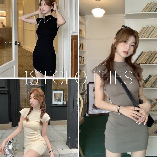 Đầm bode len cổ lọ 3 phân, váy liền thân tay hến dáng dài thu dông phong cách Hàn Quốc hot 2023 1STCLOTHES