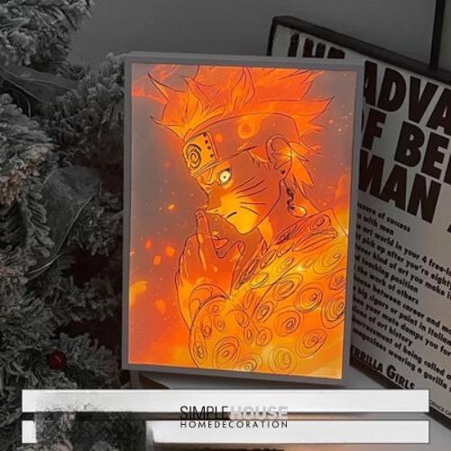 Đèn Tranh Led 3D Để Bàn Naruto Simple House -Tranh In Lase Ánh Sáng 3D Siêu Đẹp, Trang Trí decor Bàn Làm Việc, DQ