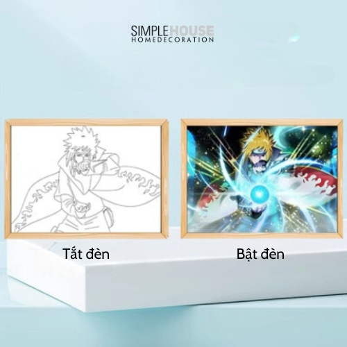 Đèn Tranh Led 3D Để Bàn Naruto Simple House -Tranh In Lase Ánh Sáng 3D Siêu Đẹp, Trang Trí decor Bàn Làm Việc, DQ