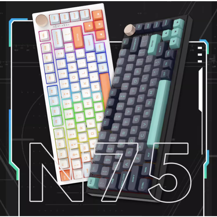 BÀN PHÍM CƠ KHÔNG DÂY VGN N75 PRO - 3 MODE - HOTSWAP - LED RGB - APP KEYMAP
