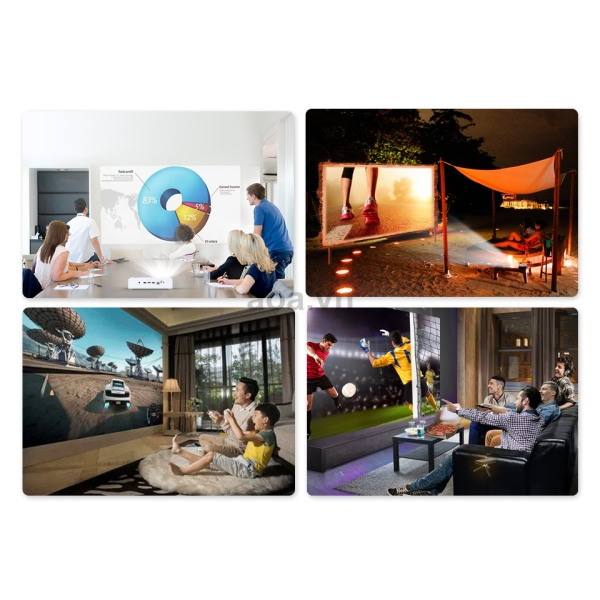 Máy Chiếu Mini Byintek R19 3D Full HD 1080P 4K khả năng trình chiếu lên đến 300 inch bảo hành chính hãng 12 tháng