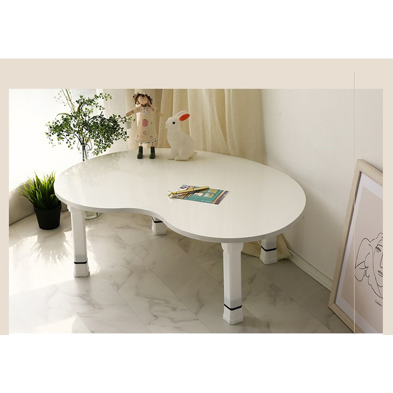 Bàn trà hình hạt đậu chân gấp gọn thông minh phong cách Hàn Quốc thương hiệu ROMAN - GA04
