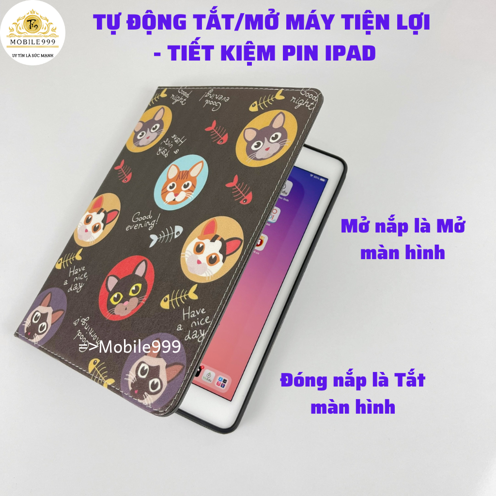 Bao da ipad Silicon Mèo Cute ốp ipad Gen 5/6/7/8/9/Pro 11/9.7/10.5/Air 1/2/3/4/5...MOBILE999