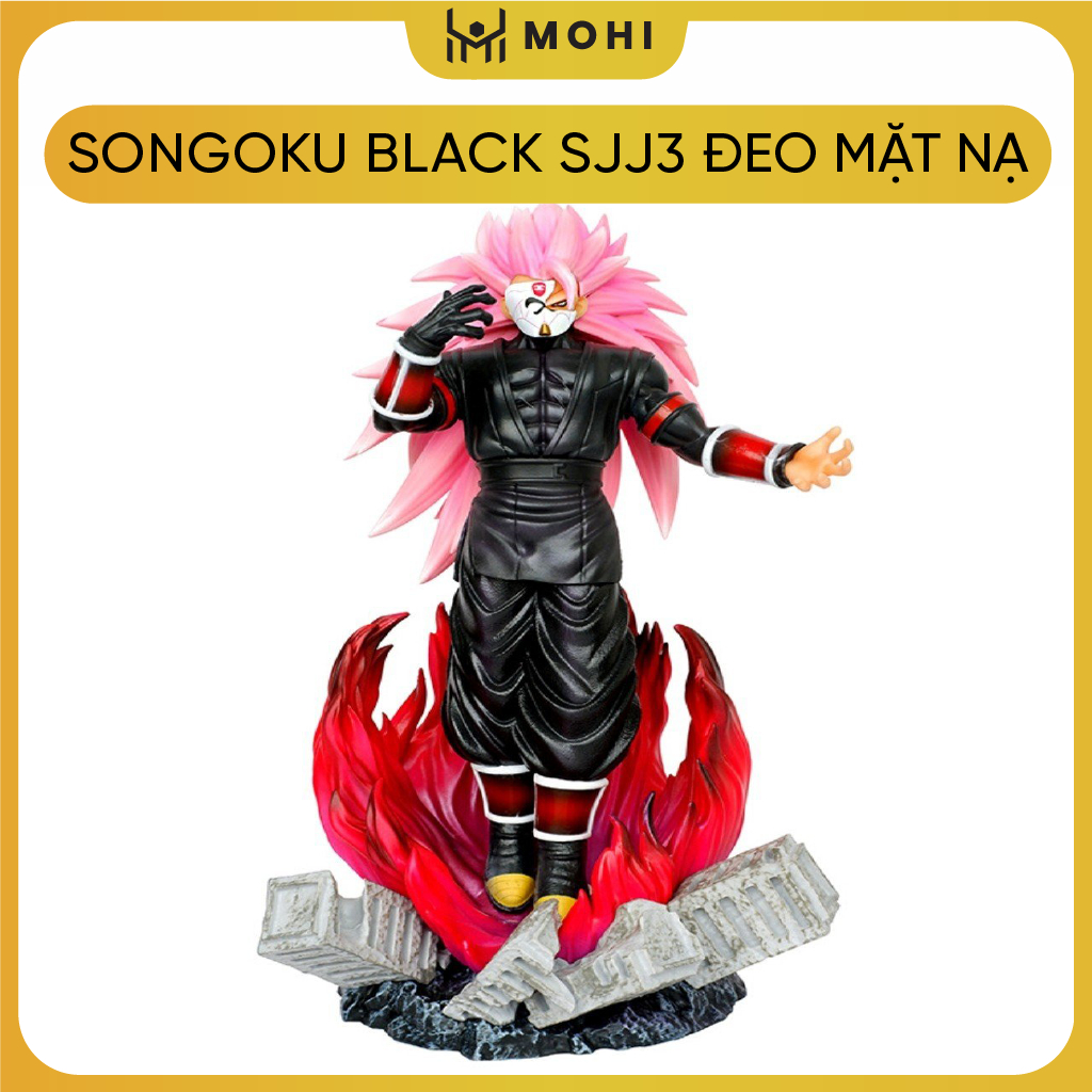 Mô Hình DragonBall Songoku Black Sjj3 đeo mặt nạ - Cao 30cm - nặng 1kg4 , figure DragonBall , Có Hôp
