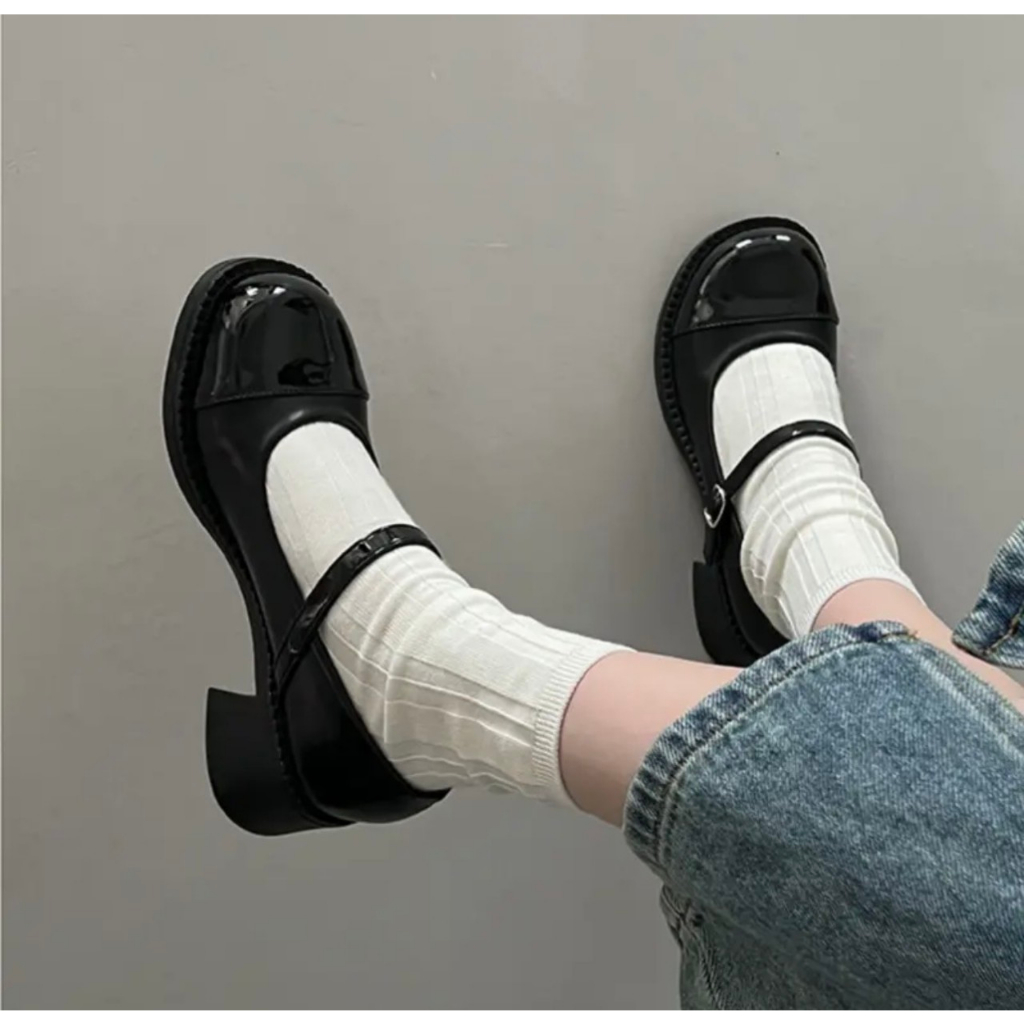 Giày da Mary Jane nữ mùa thu FAROSA - K88 Giày oxford nữ mũi tròn 2023 mới da mềm khóa cài cực hót trend