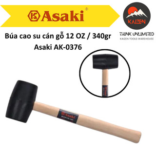Búa cao su cán gỗ 12 oz / 340gr asaki ak-0376