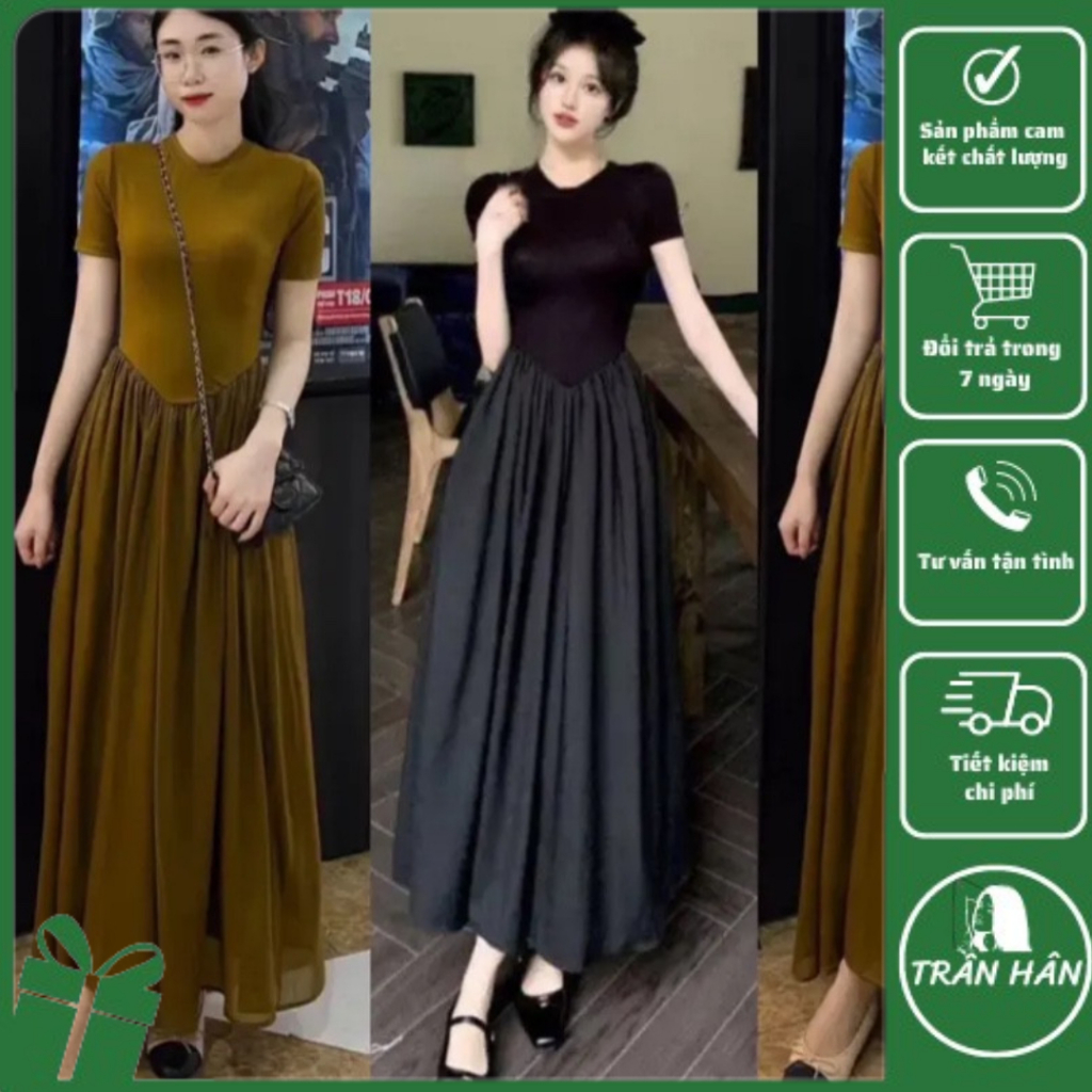ĐẦM TĂM PHỐI TƠ 3008294 Trần Hân Shop đi chơi xinh