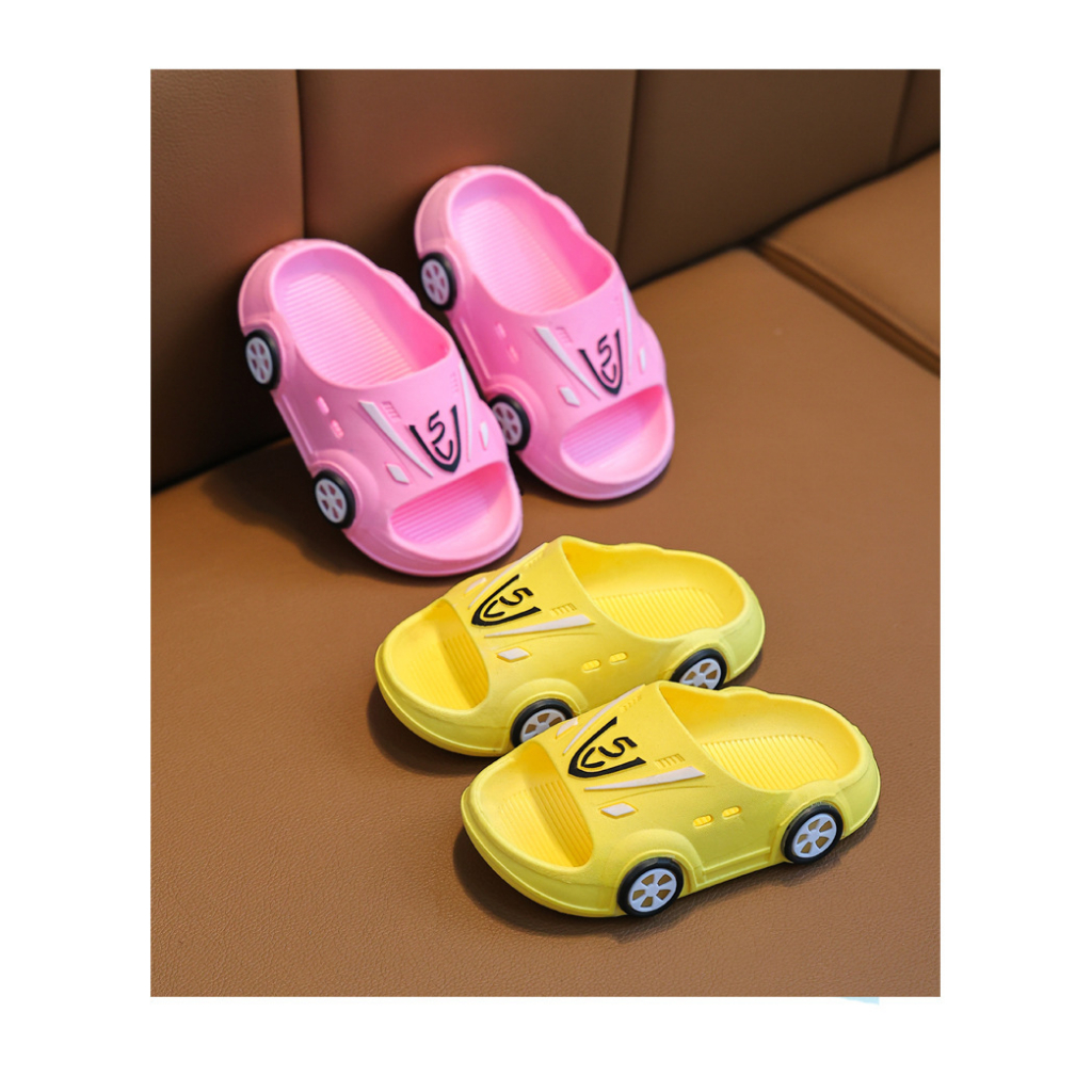 Dép bé gái , dép bé trai , hình dáng ô tô đáng yêu ngộ nghĩnh, bằng nhựa dẻo mềm êm chân chống trơn trượt, nhiều màu