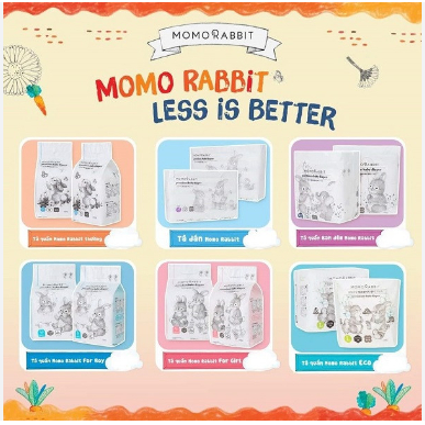 Bỉm Momo Rabbit, Tã Momo Rabit nội địa Hàn Quốc size S50/M44/L40/XL36/XXL22/XXXL18