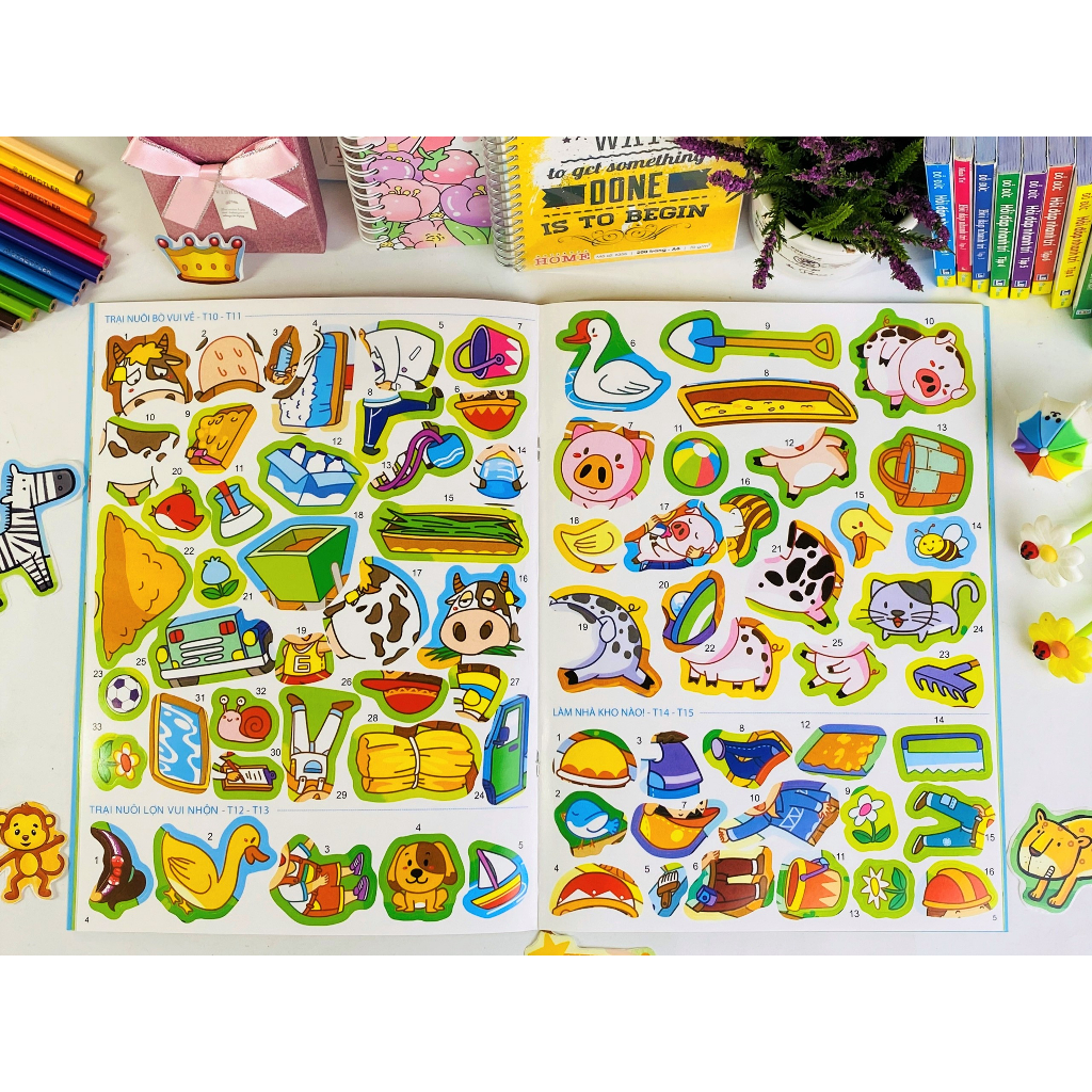 Sách - Combo 5 cuốn 281,284,279,291  Sticker phát triển chỉ số IQ-EQ-CQ  tuổi - ndbooks