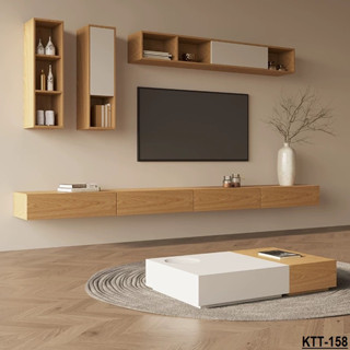 Kệ tivi treo tường KTT-158 Nội Thất Mộc cho phòng khách, phòng ngủ .Gỗ MDF lõi xanh chống ẩm nhập khẩu Thái Lan