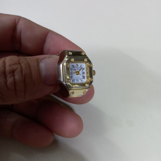 Đồng hồ nhẫn nam nữ Belami mặt vuông số la mã second hand