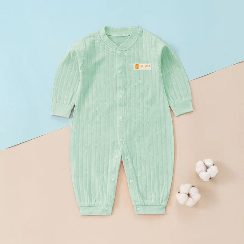 Bodysuit Dài Tay Cho Bé LOTUKA Chất Cotton Thông Hơi, Body Thu Đông Bé Trai Bé Gái, Bộ Liền Thân Dài Size 3-12kg