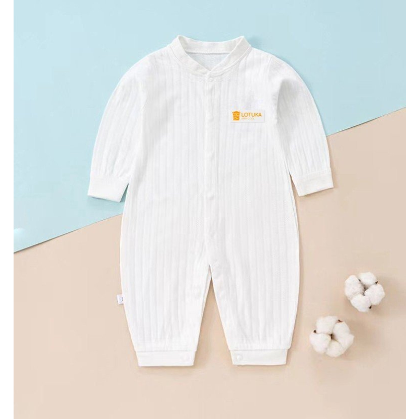 Bodysuit Dài Tay Cho Bé LOTUKA Chất Cotton Thông Hơi, Body Thu Đông Bé Trai Bé Gái, Bộ Liền Thân Dài Size 3-12kg