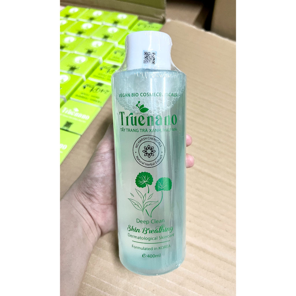 NƯỚC TẨY TRANG SINH HỌC SẠCH SÂU THÔNG THOÁNG DA TRUENANO CHAI 400L