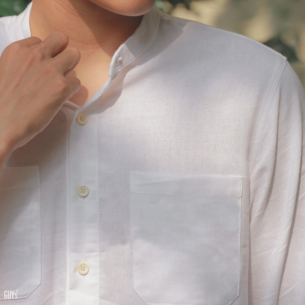 Áo sơ mi đũi dài tay cổ trụ Hey i just met you GUY's Closet, Cổ trụ, Nhiều màu