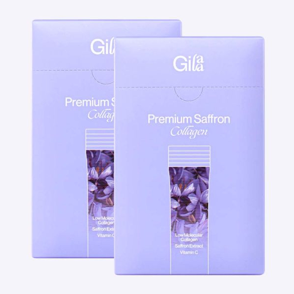 (Tặng bông tẩy trang) Combo Tiết Kiệm 2 Hộp Bột Uống Collagen Cao Cấp Gilaa Premium Saffron Collagen