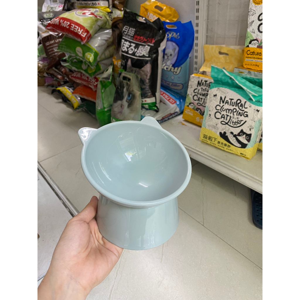 Bát ăn cho chó mèo chống gù, chất liệu nhựa cao cấp bền