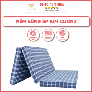 Đệm bông ép đệm hà nội - nệm bông ép kim cương tinh khiết chống đau lưng đau mỏi vai gáy mix mầu