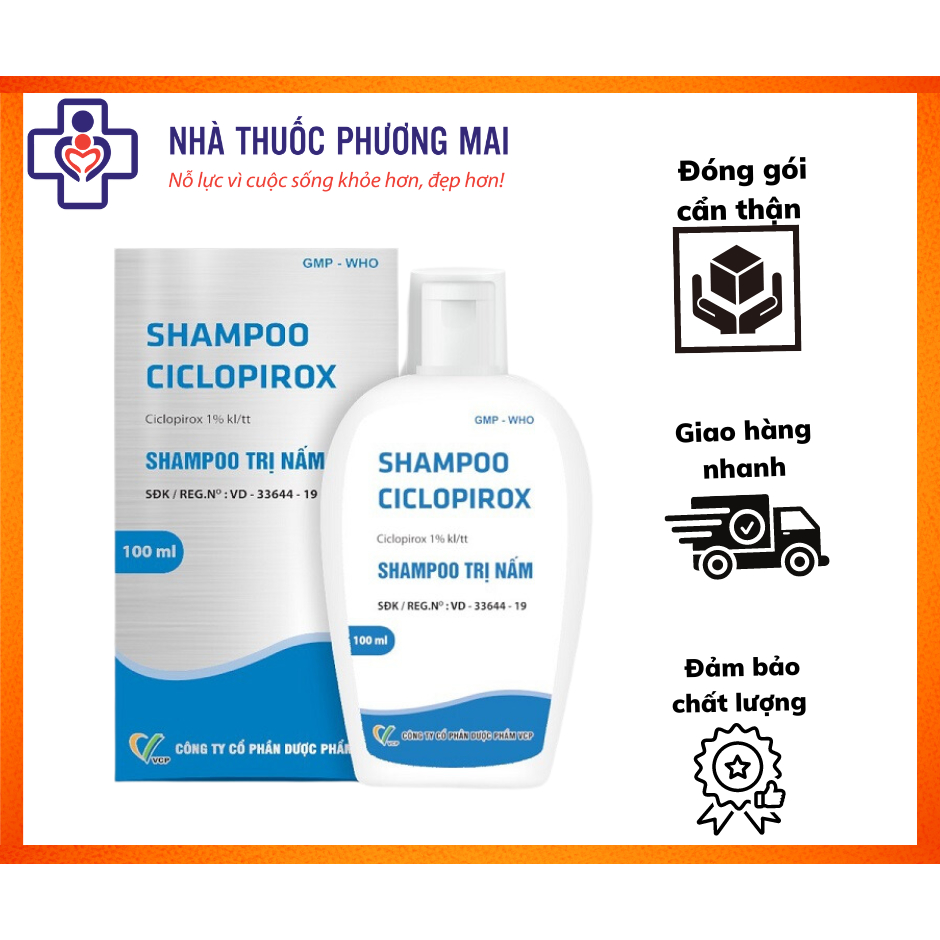 Dầu gội Shampoo CiClopirox 100ml - Giảm n.ấ.m, n.g.ứ.a 100ml