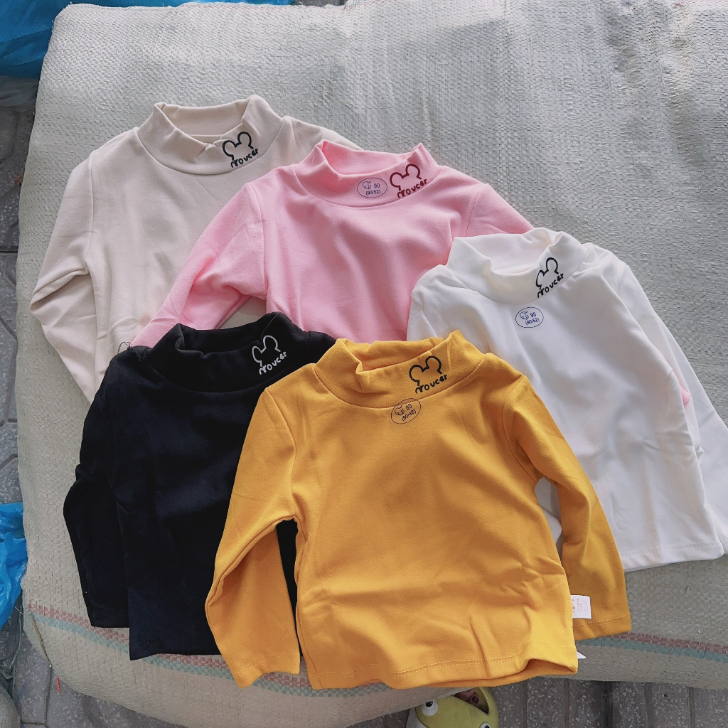Áo cotton giữ nhiệt cổ 3p  cho bé trai bé gái hàng Quảng Châu