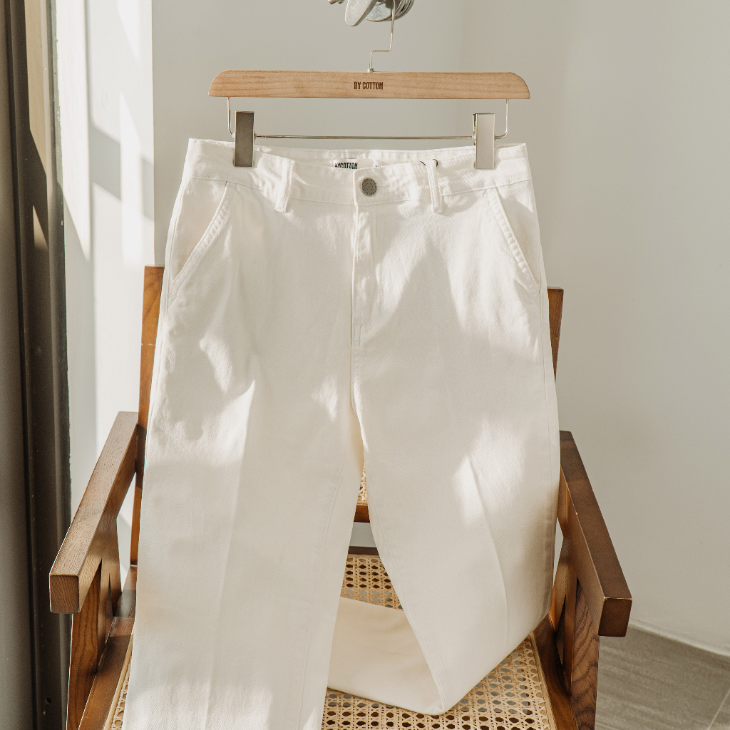 Quần Jeans Dài Nam Cao Cấp Jeans White Trouser 01 BY COTTON