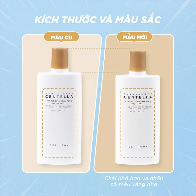 Kem Chống Nắng Nâng Tông Da Chiết Xuất Rau Má Skin1004 Madagascar Centella Air-Fit Suncream SPF50+/PA++++ 50ml