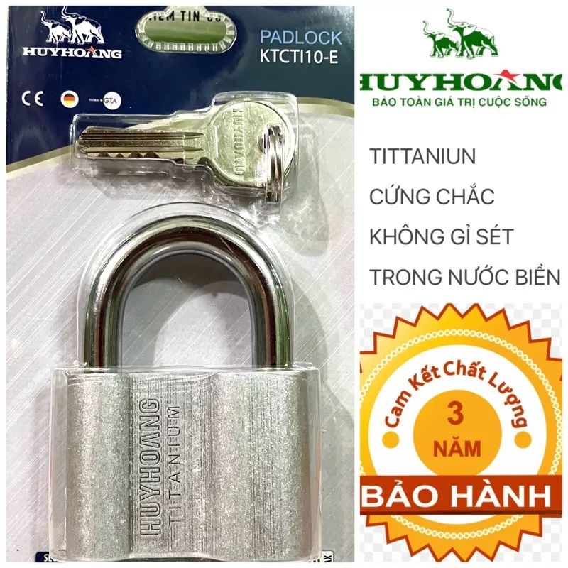 Ổ Khoá HUY HOÀNG cao cấp 5P, 6P bằng chìa Titaniun- Bảo hành 3 năm